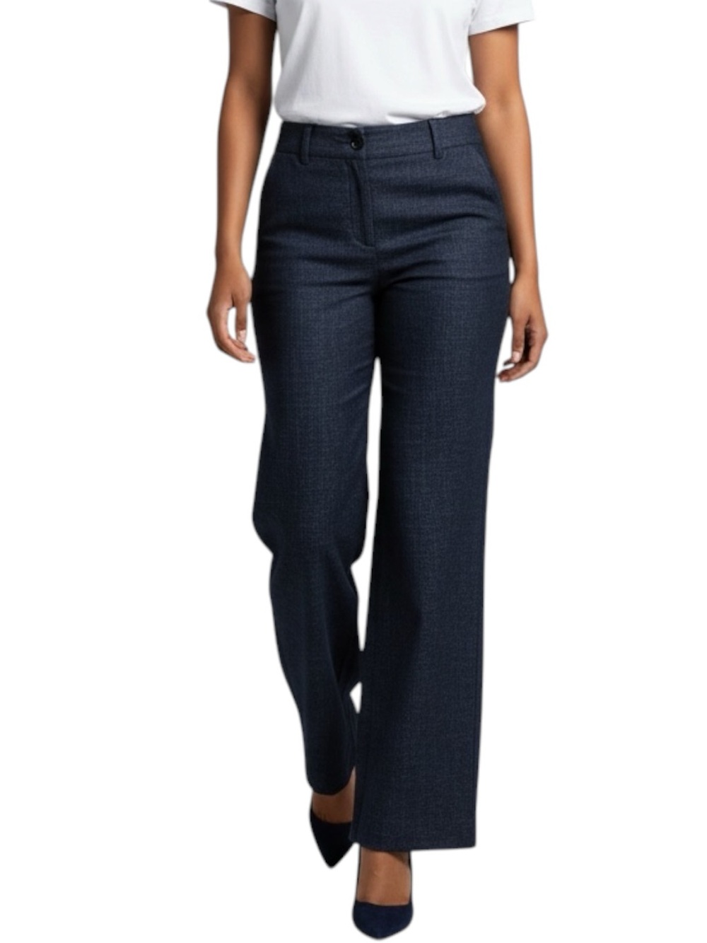 LOFT Navy Black Tweed Marisa Academia Wide Leg Pants NWOT Size 14